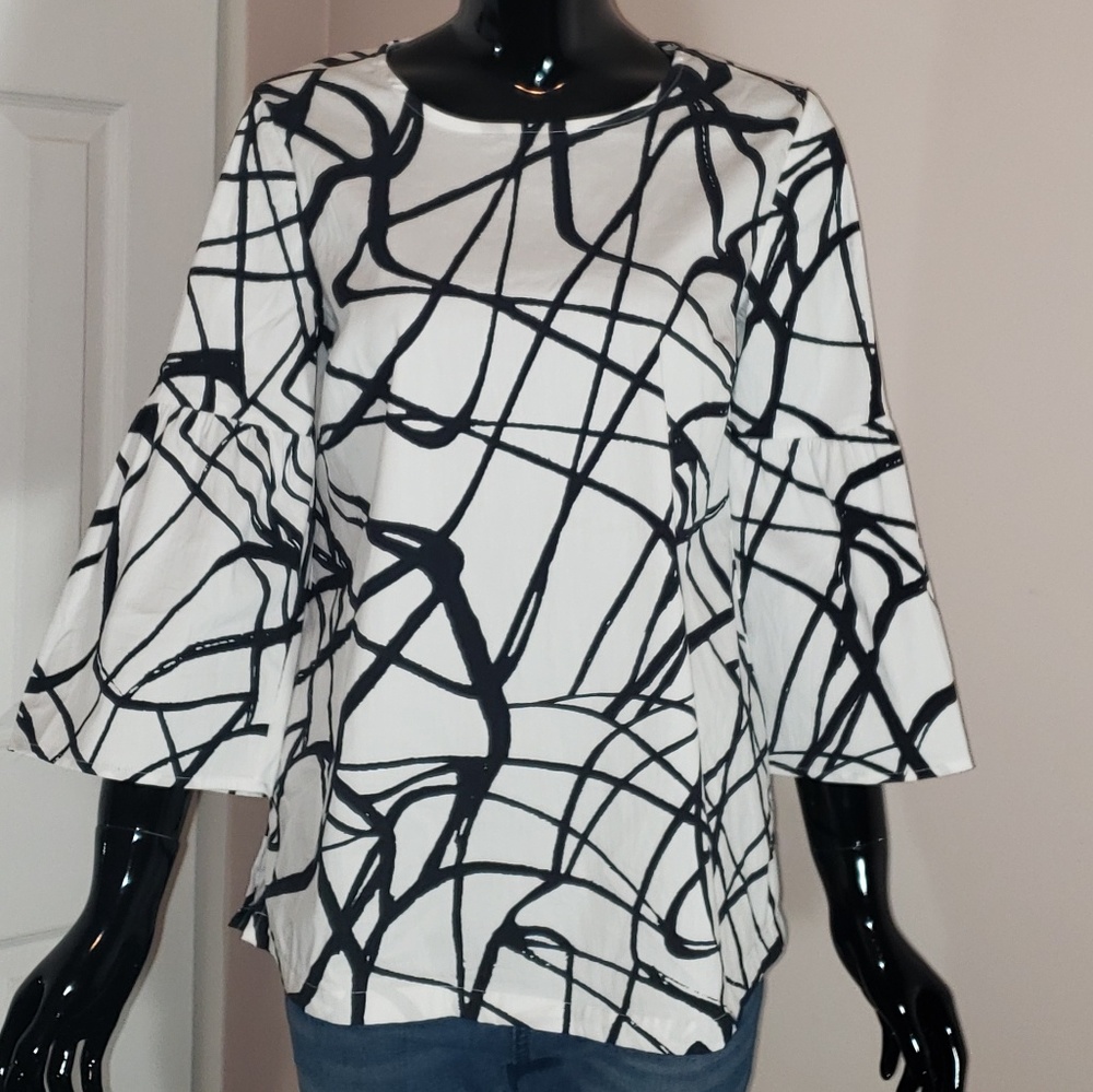 Alfani Petite Abstract Print Blouse